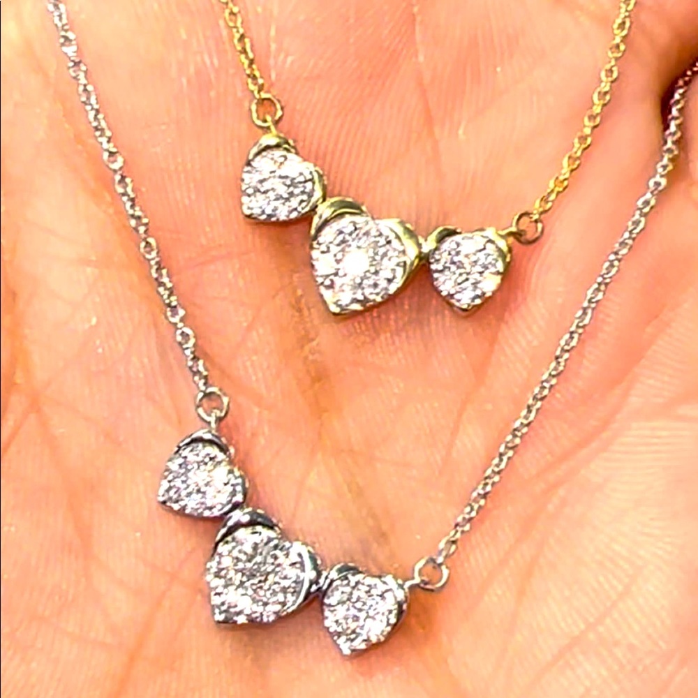 10k solid gold real si diamond women beautiful heart necklace free appraisal WOW